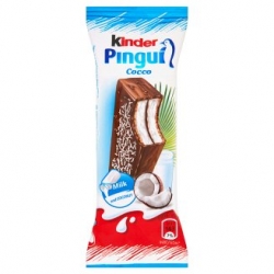 "Kinder pingui coconut" Šokoladukas 30g (Milk biscuit with coconut filling covered with milk chocolate)