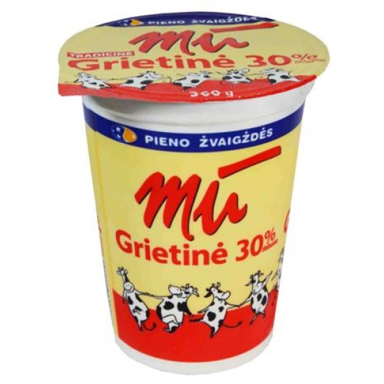 "Mū" Tradicinė grietinė 30% 360g (Sour cream) "Mū" Tradicinė grietinė 30% 360g (Sour cream)