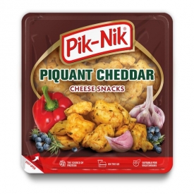 "Pik nik" Pikantiški čederio sūrio gabaliukai 160g (Spice cheddar cheese curds)