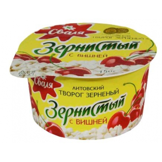 Grudeta varškė vyšnių skonis 150g 7% (Cottage cheese with cherries) Grudeta varškė vyšnių skonis 150g 7% (Cottage cheese with cherries)