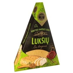 "Lukšių" Smoked curd cheese with caraway seeds 22%  230g