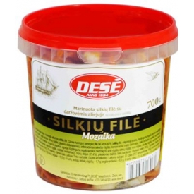 "Dese" Silkių filė su daržovėmis aliejuje 700g"Mozaika" (Marinated herring fillet with vegetables in oil)