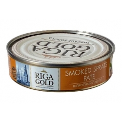 "Riga gold"Parūkytas šprotų paštetas 160g (Smoked sprats paste) 
