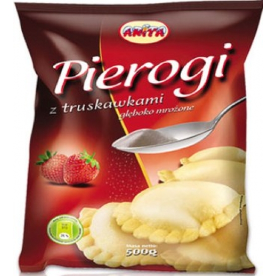 "Anita" Virtinukai su braškių įdaru 500g(Dumplings with strawberies) "Anita" Virtinukai su braškių įdaru 500g(Dumplings with strawberies)