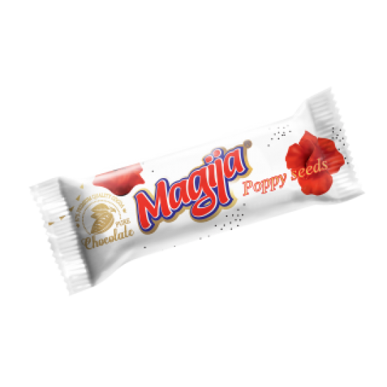 "Magija" Varškės sūrelis su aguonomis 45g(Cheese bar poppy seeds) "Magija" Varškės sūrelis su aguonomis 45g(Cheese bar poppy seeds)