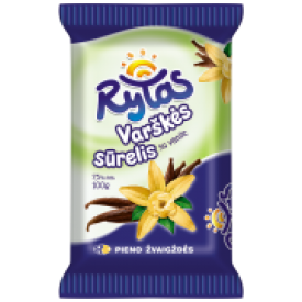 "PŽ" Varškės sūrelis vanilės skoniu "Rytas" 100g (Cheese bar vanila) "PŽ" Varškės sūrelis vanilės skoniu "Rytas" 100g (Cheese bar vanila)