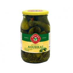 "KKF" Agurkai marinuoti, silpnai rūgštūs 880g (pickled cucumbers)