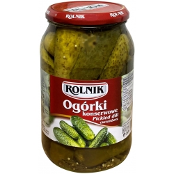 "Rolnik"Konservuoti agurkai su krapais 850g (Pickled dill cucumbers)