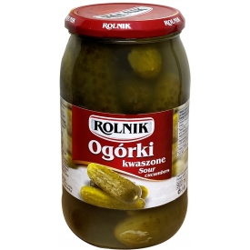 "Rolnik" Rauginti agurkai 850g (Sour cucumbers)