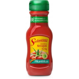 "Suslavičiaus" Pomidorų padažas "Pikantiškas" 500g  (Tomatoes sauce kechup)