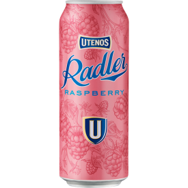 Utenos "Radler Raspberry Flavour" 500ml can 2% alc.