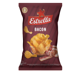 "Estrella"Rūkytos šoninės skonio bulvių traškučiai 130g(Smokey bacon taste)