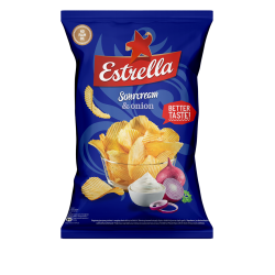 "Estrella" Grietinės ir svogūnų skonio bulvių traškučiai 130g