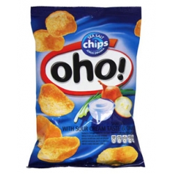 Bulvių traškučiai 55g "Oho" (Snacks with sour cream and onion taste)