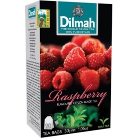 "Dilmah" Aviečių skonio  juodoji Ceilono arbata pakeliais 20pk 30g (Raspberry tea)