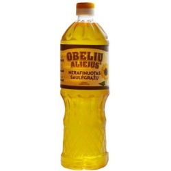 "Obelių" Nerafinuotas saulėgražų aliejus 0.9L (Unrefined sunflower oil)
